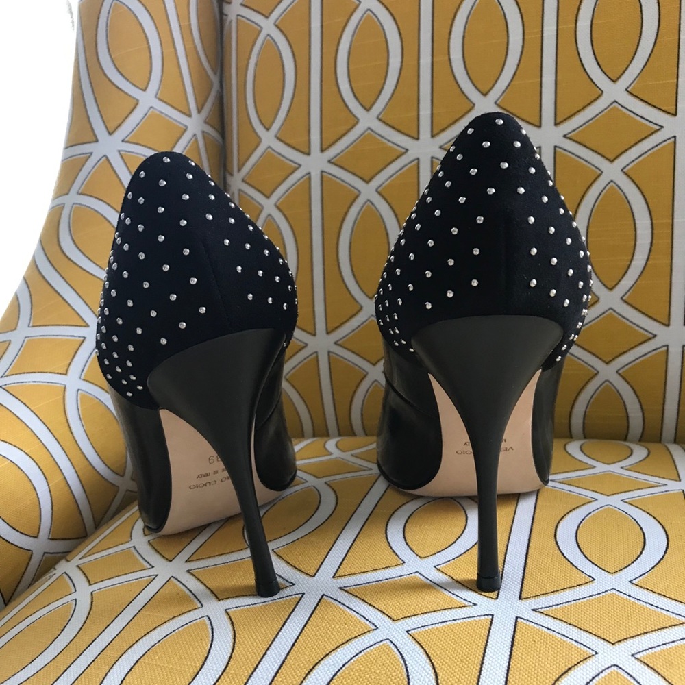 Barneys New York Italian leather embellished pumps